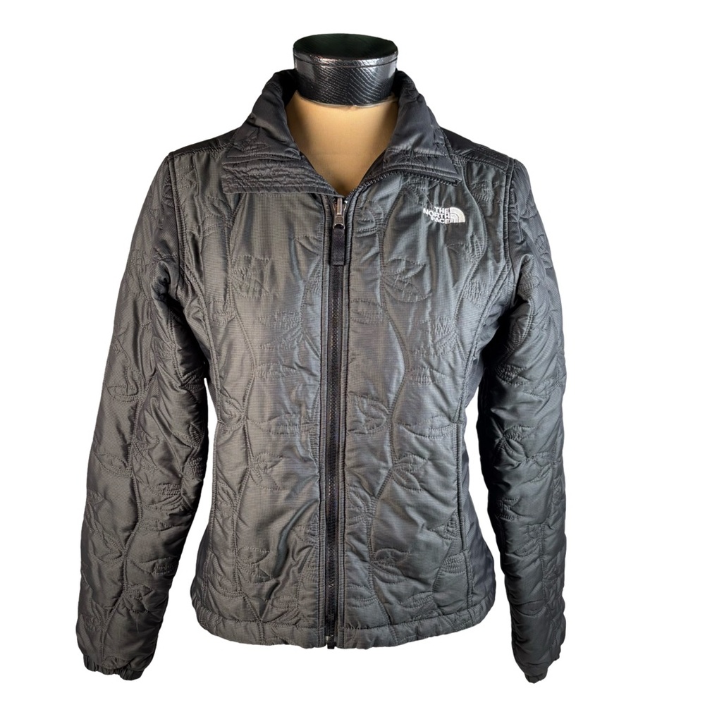 The North Face Full Zip Jacket Black Top-Stitch Leaves Size S Vintage 1993